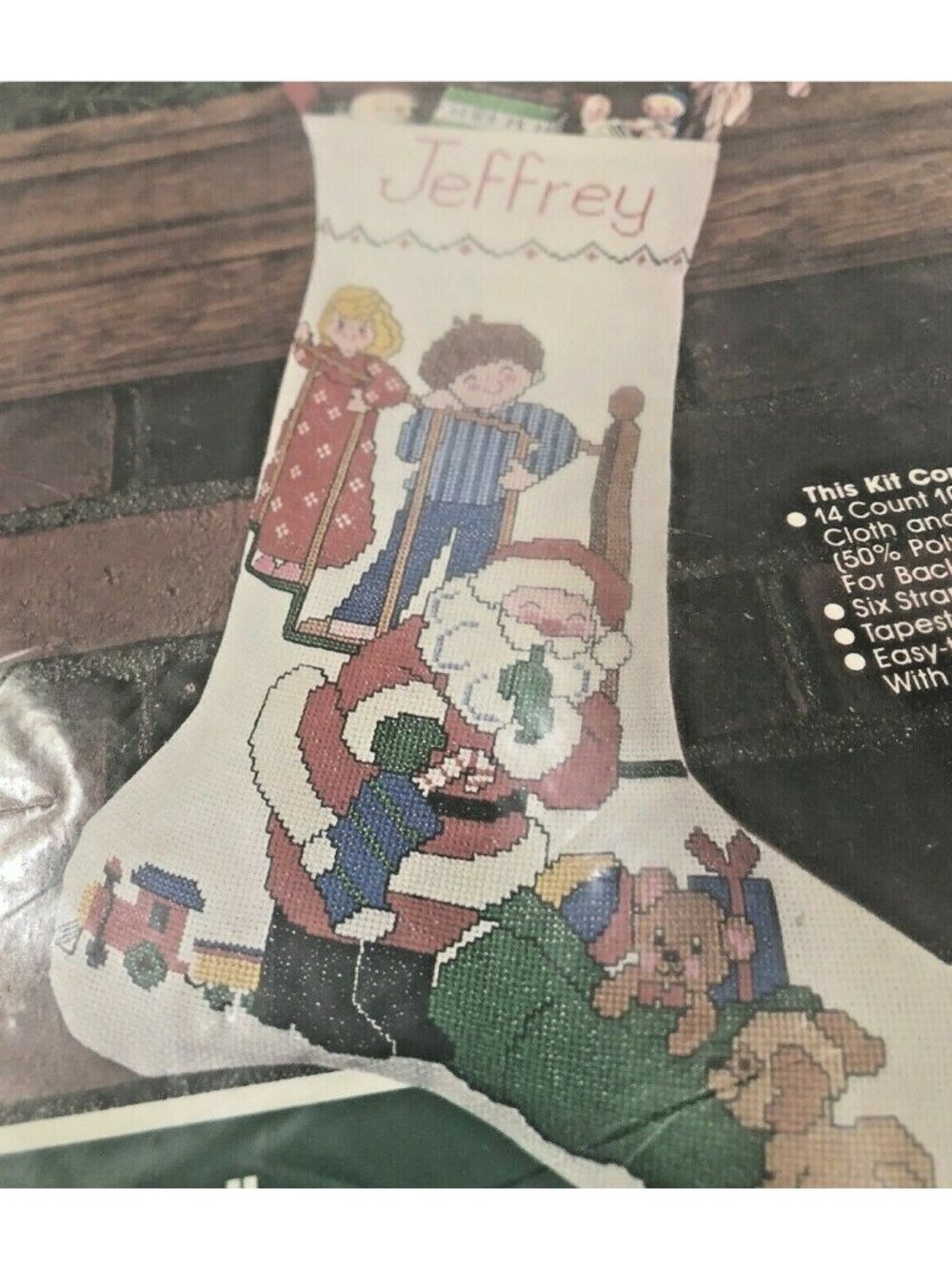 CHRISTMAS Stocking Kit  Spying On Santa 18" Counted Cross Stitch Bucilla - Picture 2 of 4